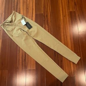 New NWT STRUT THIS Tan Leggings High Waist Pants Ruche Drawstring Active Size XS